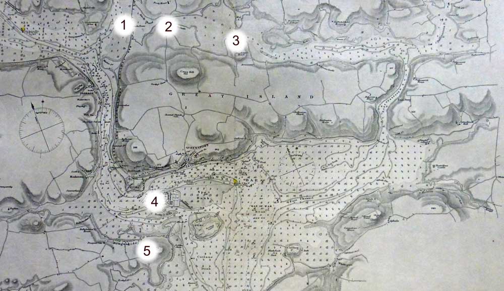 map of towers in Cork