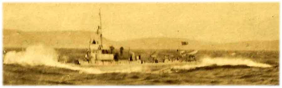 subchaser in heavy seas